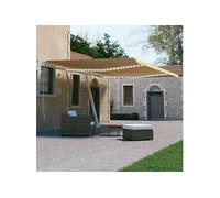Luifel automatisch met LED en windsensor 500x300 cm geel en wit3069593