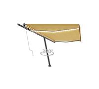 Luifel automatisch met LED en windsensor 500x300 cm geel en wit3069793
