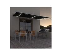 Vidaxl Auvent Automatique Capteur De Vent Et Led 600x300 Cm Anthracite