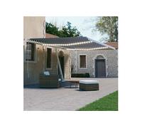 Vidaxl Auvent Automatique Capteur De Vent/Led 600x300 Cm Bleu Et Blanc Blanc