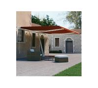 Vidaxl Auvent Automatique Capteur De Vent/Led 600x300 Cm Orange Marron Orange