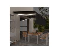 vidaXL Auvent automatique Store-banne 5x3 m - Capteur de vent, LED, pliable - Anthracite