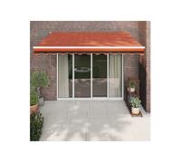 Luifel automatisch uitschuifbaar 3,5x2,5 m oranje en bruin3154492