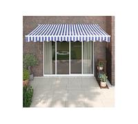 Luifel automatisch uitschuifbaar 3x2,5 m blauw en wit3154471