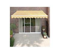Vidaxl Auvent Rétractable Jaune Et Blanc 3x2,5 M Tissu Et Aluminium