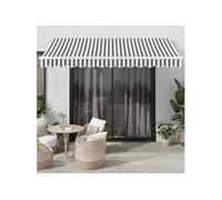 Luifel automatisch uittrekbaar 350x250 cm antracietkleur en wit3310227