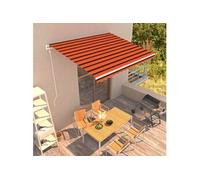 Auvent Rétractable Automatique 300x250 cm Bleu et Blanc Store Balcon vidaXL