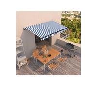 Luifel automatisch uittrekbaar 400x350 cm blauw en wit3069186