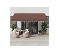 Vidaxl Auvent Rétractable Automatique Marron 450x300 Cm