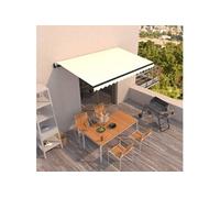 Vidaxl Auvent Rétractable Automatique 450x300 Cm Crème