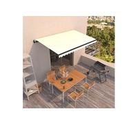 Auvent Rétractable Automatique 450x350 cm Crème Store Balcon Jardin vidaXL