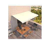 Auvent Rétractable Automatique 350x250 cm Crème Store Balcon Jardin vidaXL