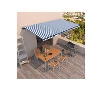 Luifel automatisch uittrekbaar 600x350 cm blauw en wit3069246