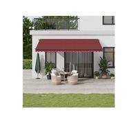 Vidaxl Auvent Rétractable Automatique Avec Led Bordeaux 500x300 Cm