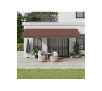 Vidaxl Auvent Rétractable Automatique Avec Led Marron 600x300 Cm