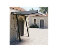 Vidaxl Auvent Rétractable Automatique Et Poteaux 3,5x2,5 M Bleu Blanc