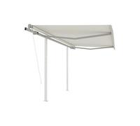 Luifel automatisch uittrekbaar met palen 3,5x2,5 m crÃmekleurig3069927