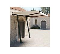 Luifel automatisch uittrekbaar met palen 3x2,5 m crÃmekleurig3070107