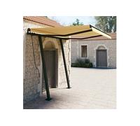Vidaxl Auvent Rétractable Automatique Et Poteaux 3x2,5m Jaune Et Blanc Jaune