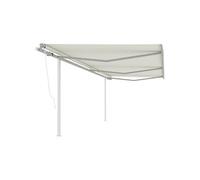 Luifel automatisch uittrekbaar met palen 6x3 m crÃmekleurig3070007