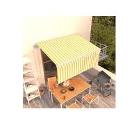 Auvent Rétractable Automatique avec Store 3x2,5m Jaune et Blanc Banne vidaXL
