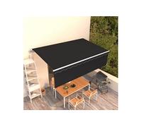 Luifel automatisch uittrekbaar met rolgordijn 5x3 m antraciet3069349