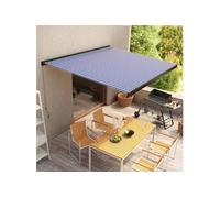 Luifel handmatig 350x250 cm blauw en wit3052701