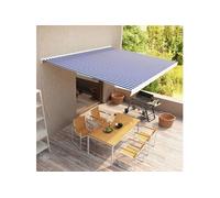 vidaXL Luifel handmatig 450x300 cm blauw en wit3052677 Bleu G