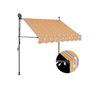 Luifel handmatig uitschuifbaar met LED 100 cm geel en blauw145848