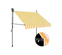 Auvent Manuel Rétractable Avec Led 150 Cm Blanc Et Orange Multicolore