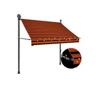 Vidaxl Auvent Manuel Rétractable Avec Led 200 Cm Orange Et Marron Multicolore