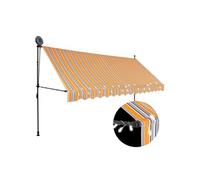 Vidaxl Auvent Manuel Rétractable Avec Led 350 Cm Jaune Et Bleu