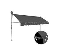 Luifel handmatig uitschuifbaar met LED 400 cm antracietkleurig145868