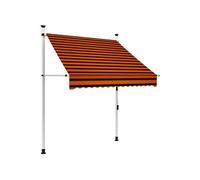 Luifel handmatig uittrekbaar 150 cm oranje en bruin145835