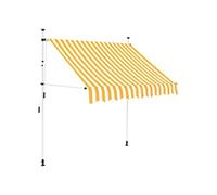 vidaXL Auvent rétractable manuel 150 cm - Hydrofuge, résistant aux UV - Rayures oranges et blanches