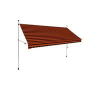 vidaXL Auvent manuel rétractable 300 cm Orange et marron