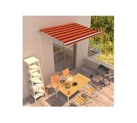 Auvent Manuel Rétractable 250x250 cm Orange et Marron Jardin Terrasse vidaXL