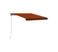 Luifel handmatig uittrekbaar 350x250 cm oranje en bruin3055189