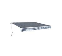 Luifel handmatig uittrekbaar 400 cm blauw/wit275570