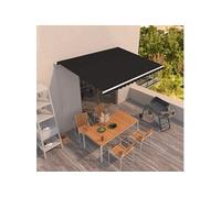 Vidaxl Auvent Manuel Rétractable 400x350 Cm Anthracite