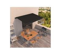 Vidaxl Auvent Manuel Rétractable 400x350 Cm Anthracite Gris