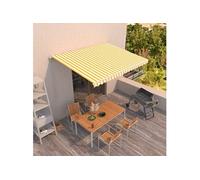 Auvent Manuel Rétractable 250x250 cm Orange et Marron Jardin Terrasse vidaXL