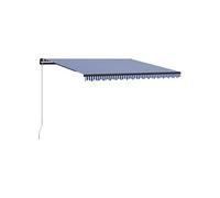 vidaXL Luifel handmatig uittrekbaar 450x300 cm blauw en wit3055194 G