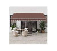 Vidaxl Auvent Manuel Rétractable Marron 450x350 Cm