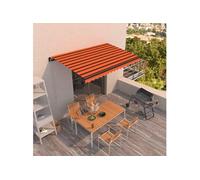 Luifel handmatig uittrekbaar 450x350 cm oranje en bruin3069200