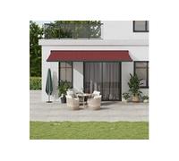Luifel handmatig uittrekbaar 500x300 cm bordeauxrood3215322