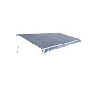 Auvent Pliable Manuel 600 Cm Bleu/Blanc