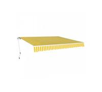 vidaXL Auvent rétractable manuel 600 cm jaune/blanc