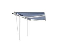 Luifel handmatig uittrekbaar met LED 3,5x2,5 m blauw en wit3069921