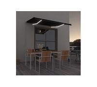 Luifel handmatig uittrekbaar met LED 300x250 cm antracietkleur3068864